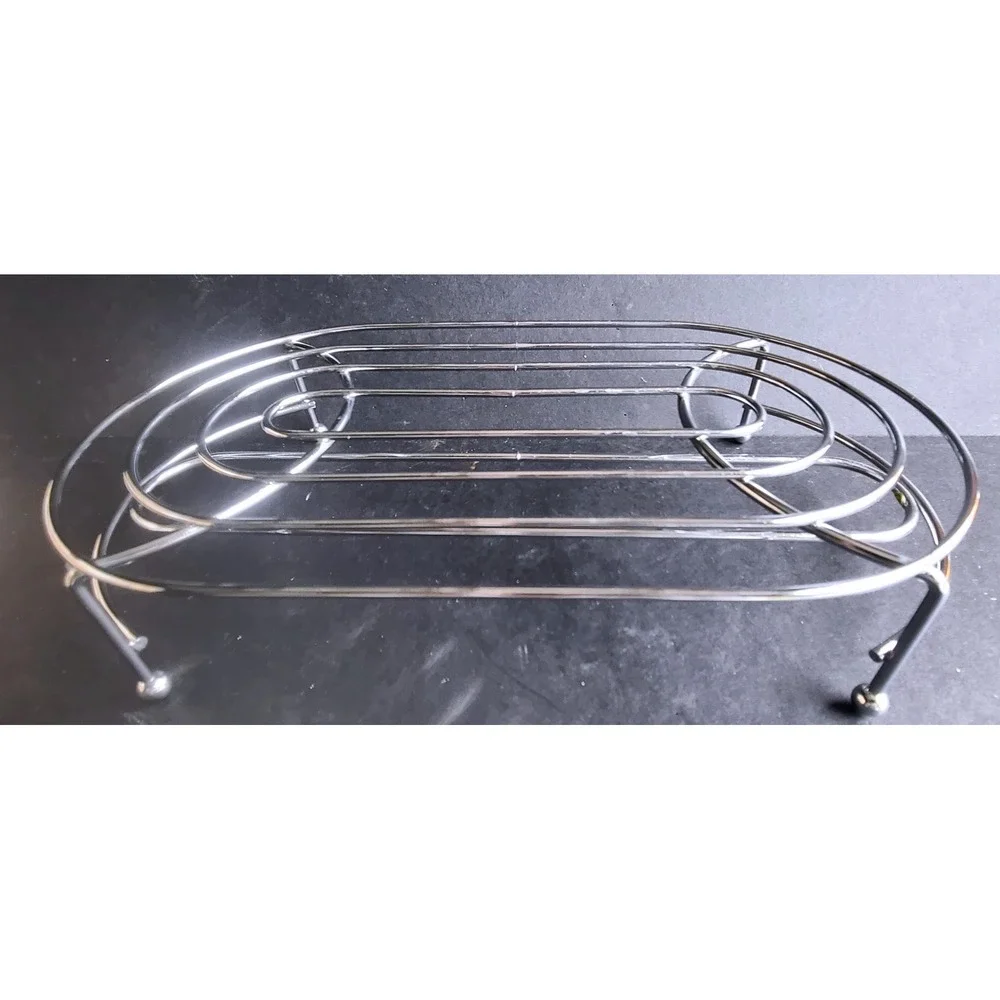 Cobble‎ Creek Double Warming Trivet Heavy Duty Metal Chrome Casserole Stand 4408